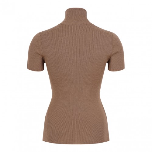 Camel Wool Yarn Turtleneck