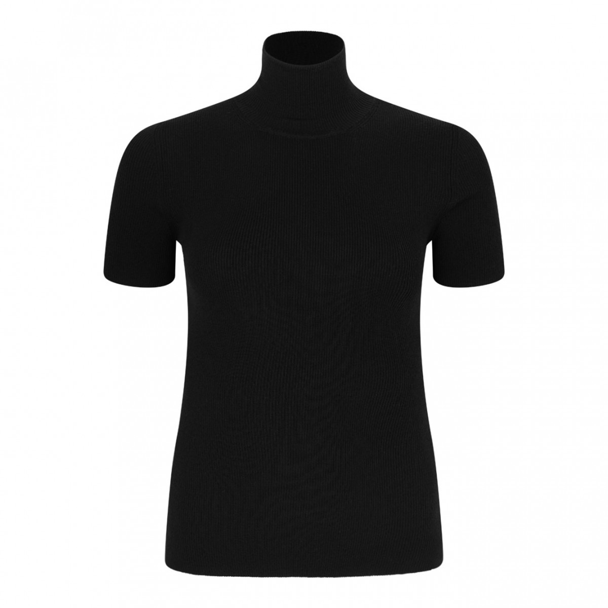 Black Wool Yarn Turtleneck