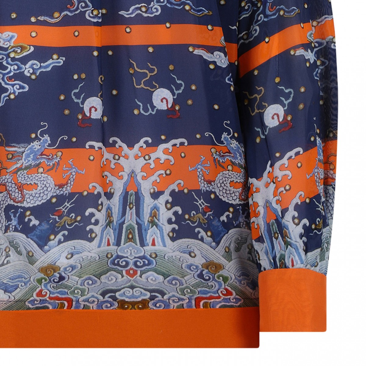 Blue Print High Neck Shirt