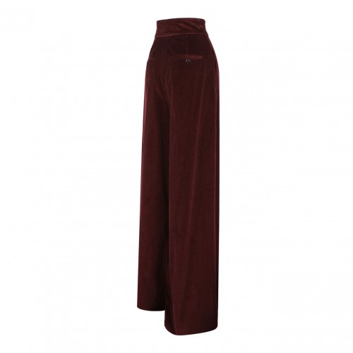Cherry Wide Leg Velvet Trousers