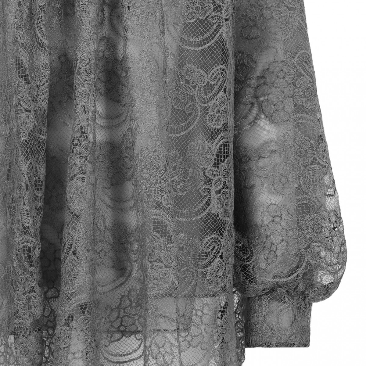 Grey Sheer Lace Blouse