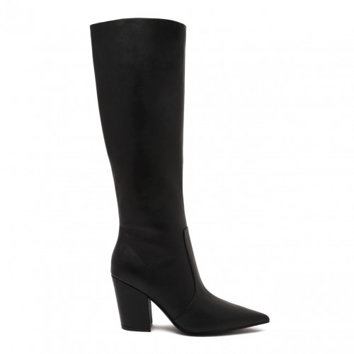 Black Leather Knee-High Boots