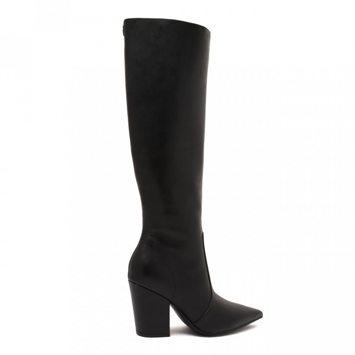Black Leather Knee-High Boots