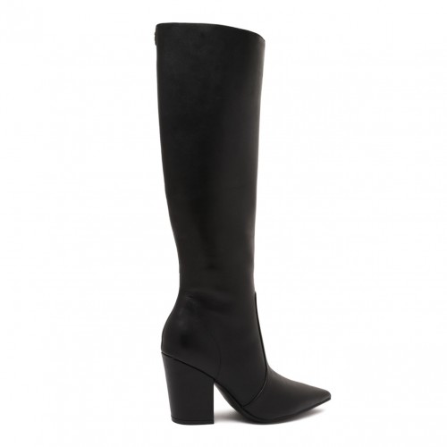 Black Leather Knee-High Boots