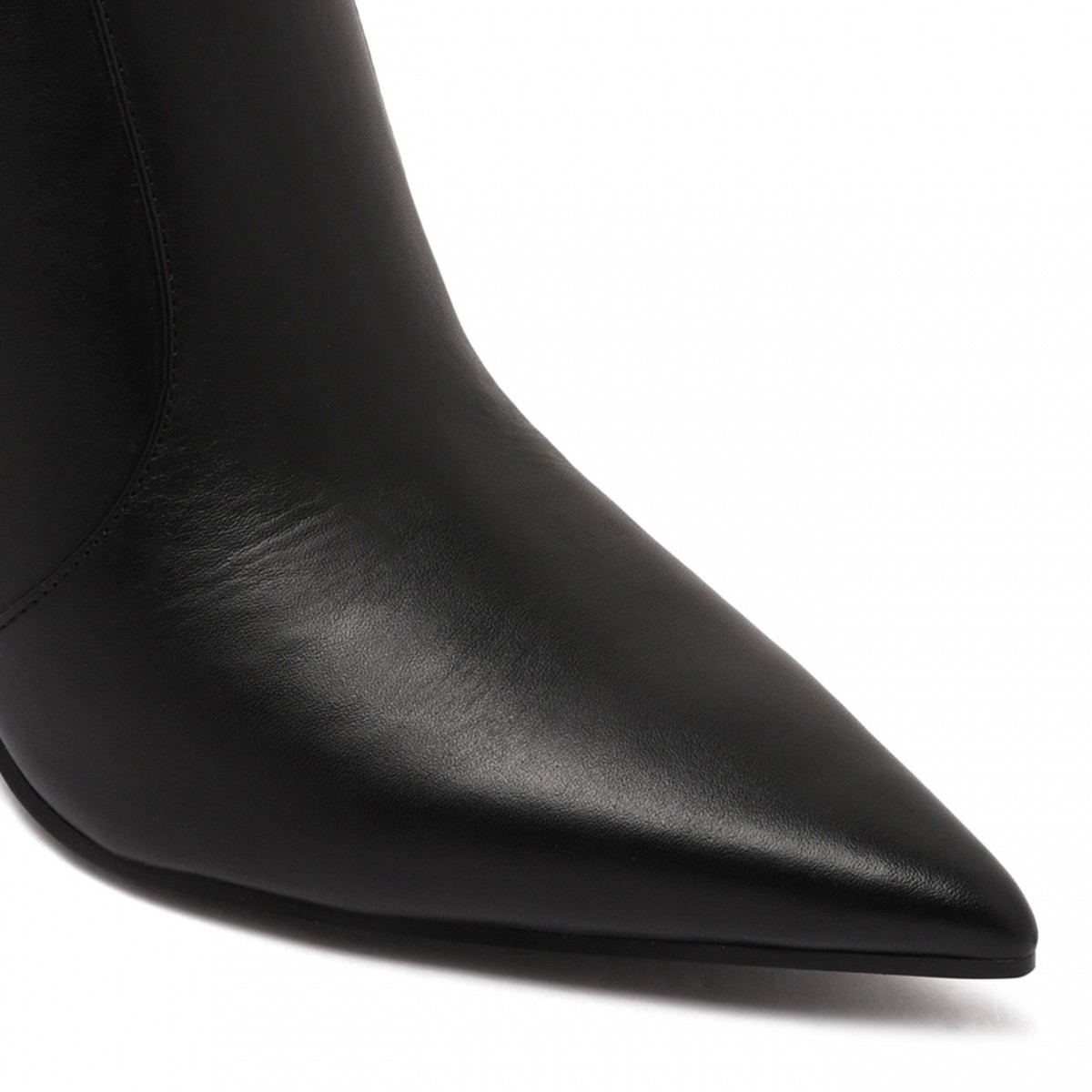 Black Leather Knee-High Boots