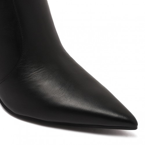 Black Leather Knee-High Boots