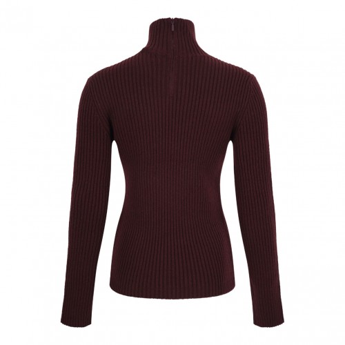Cherry Ribbed Wool And Cashmere Turtleneck 2