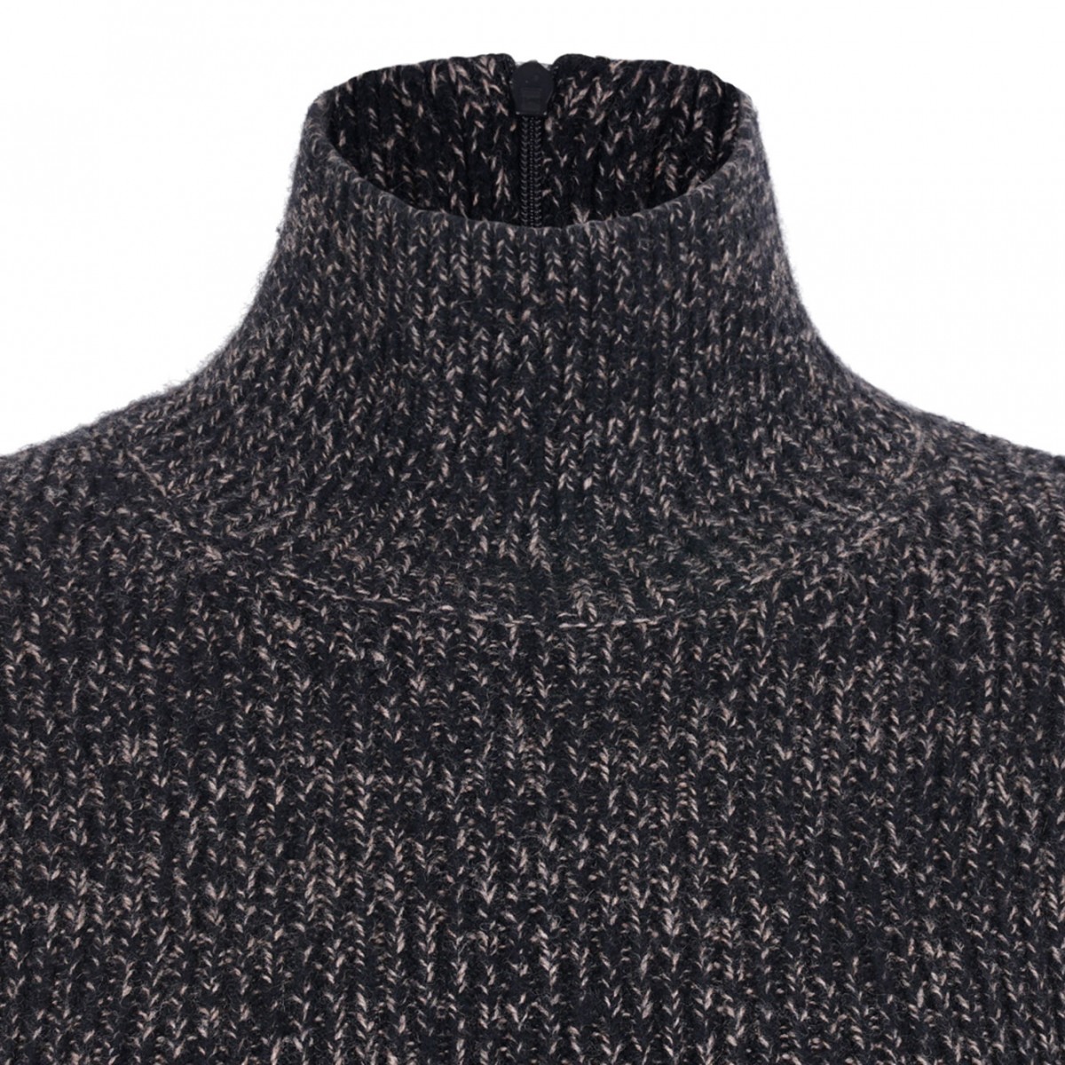 Turtleneck In Wool And Cashmere Mouline