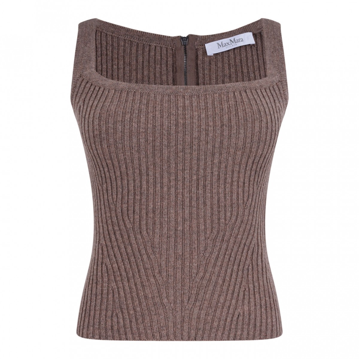 Hazelnut Wool And Cashmere Yarn Top