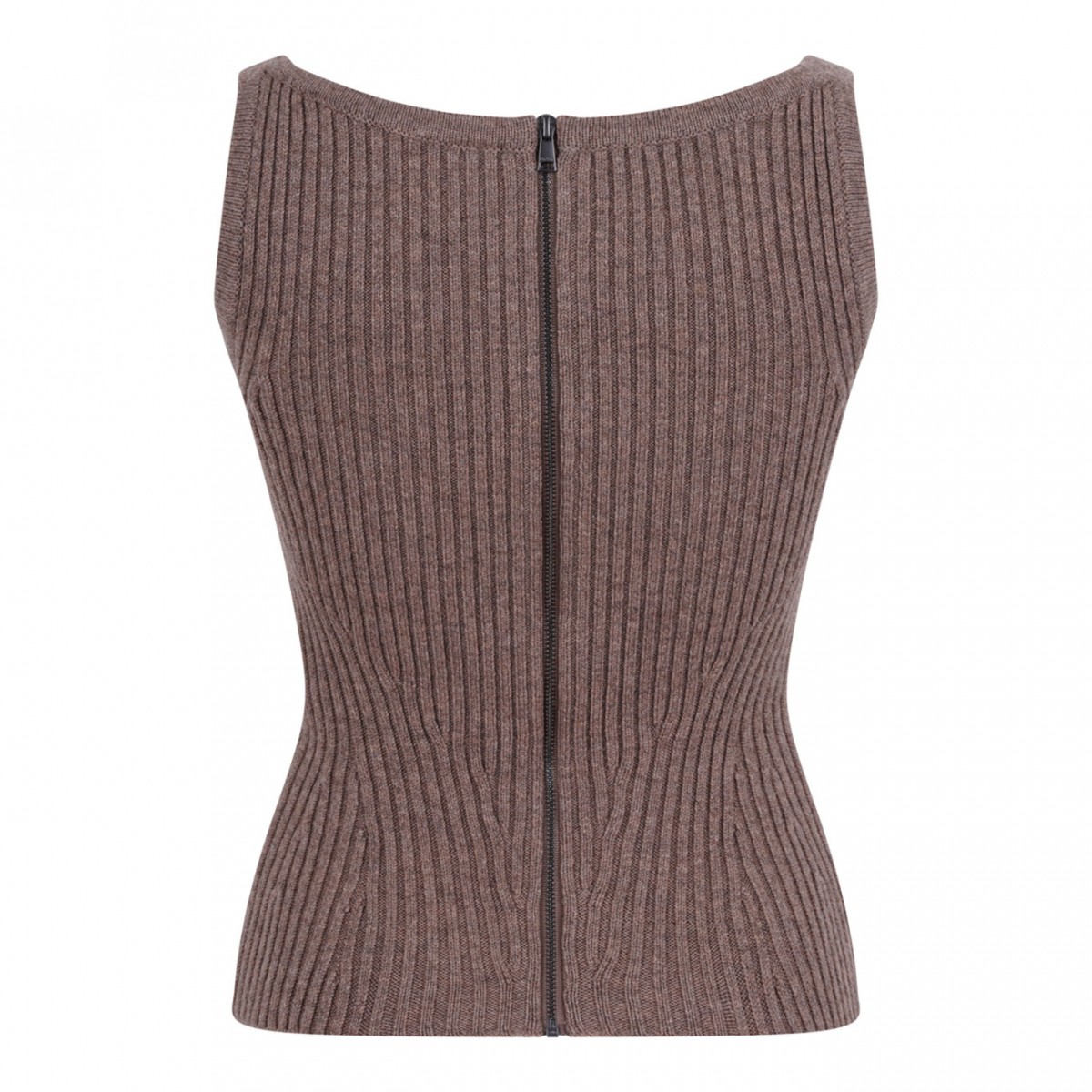 Hazelnut Wool And Cashmere Yarn Top