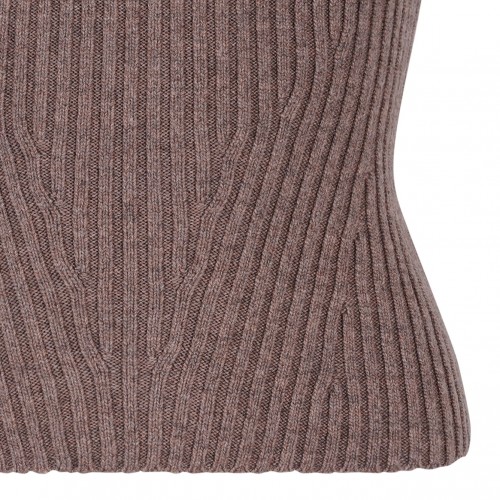 Hazelnut Wool And Cashmere Yarn Top