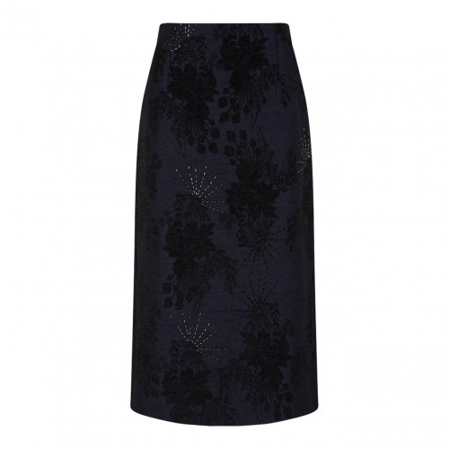 Graphite Blue Midi Skirt