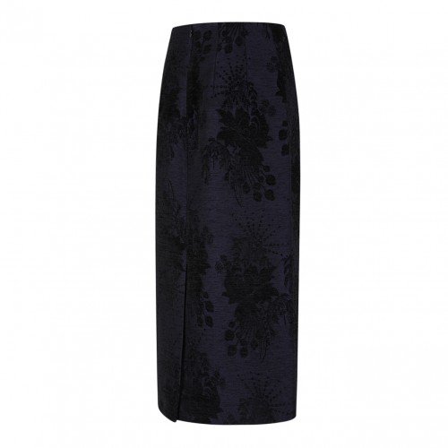 Graphite Blue Midi Skirt