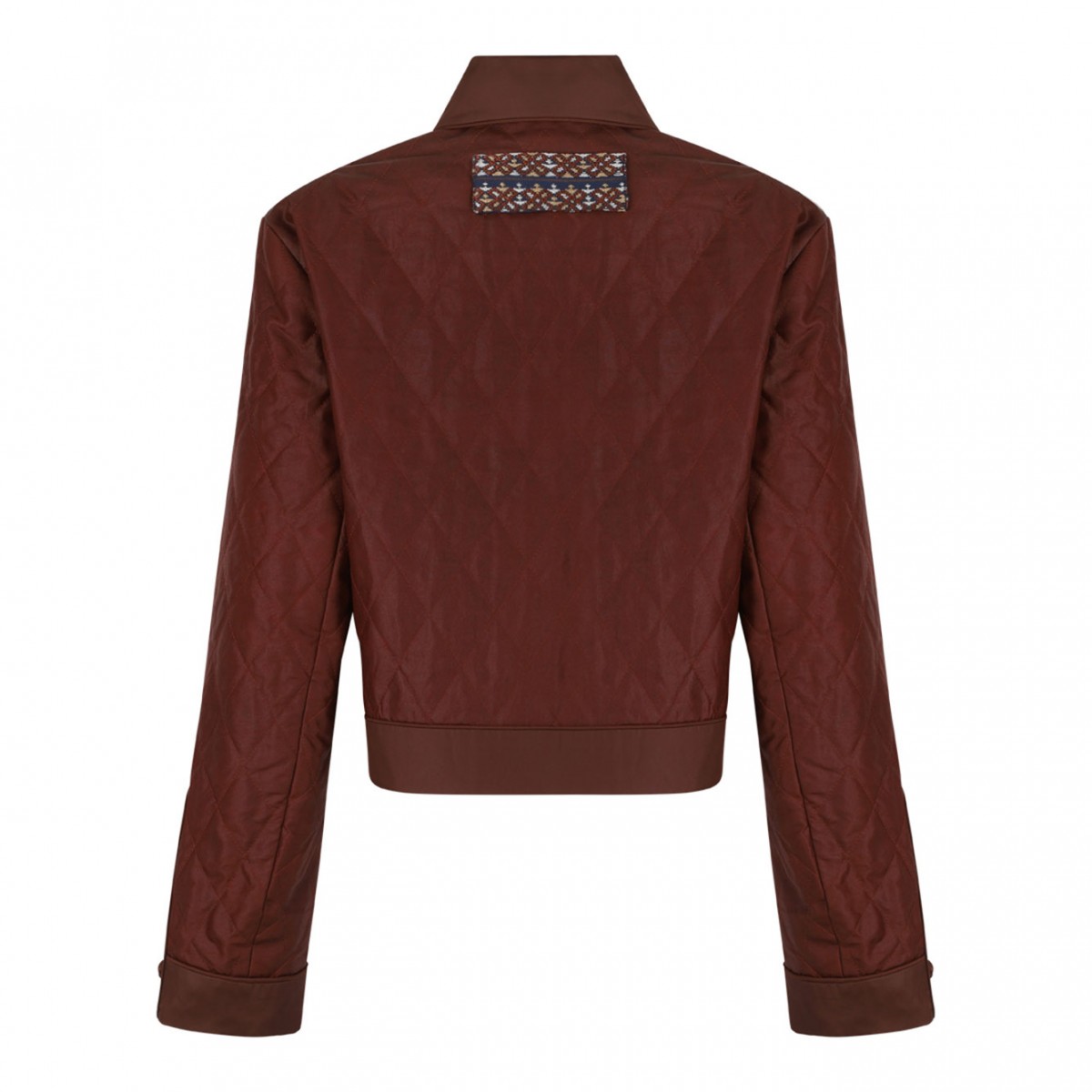 Terracotta Brown Cropped Quilted Jacket