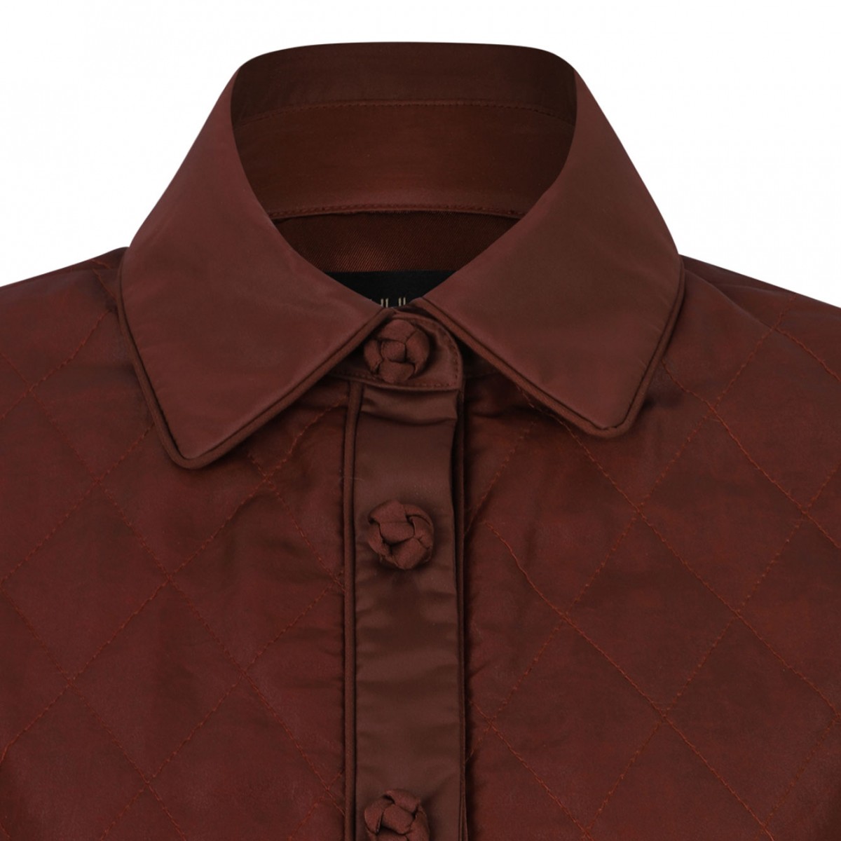 Terracotta Brown Cropped Quilted Jacket