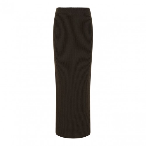 Moss Green Wool and Cashmere Pencil Skirt