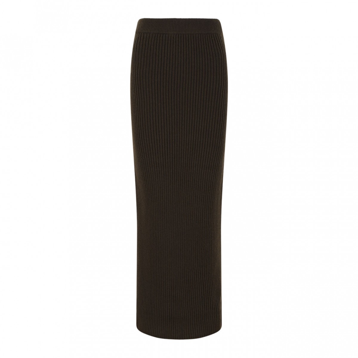 Moss Green Wool and Cashmere Pencil Skirt