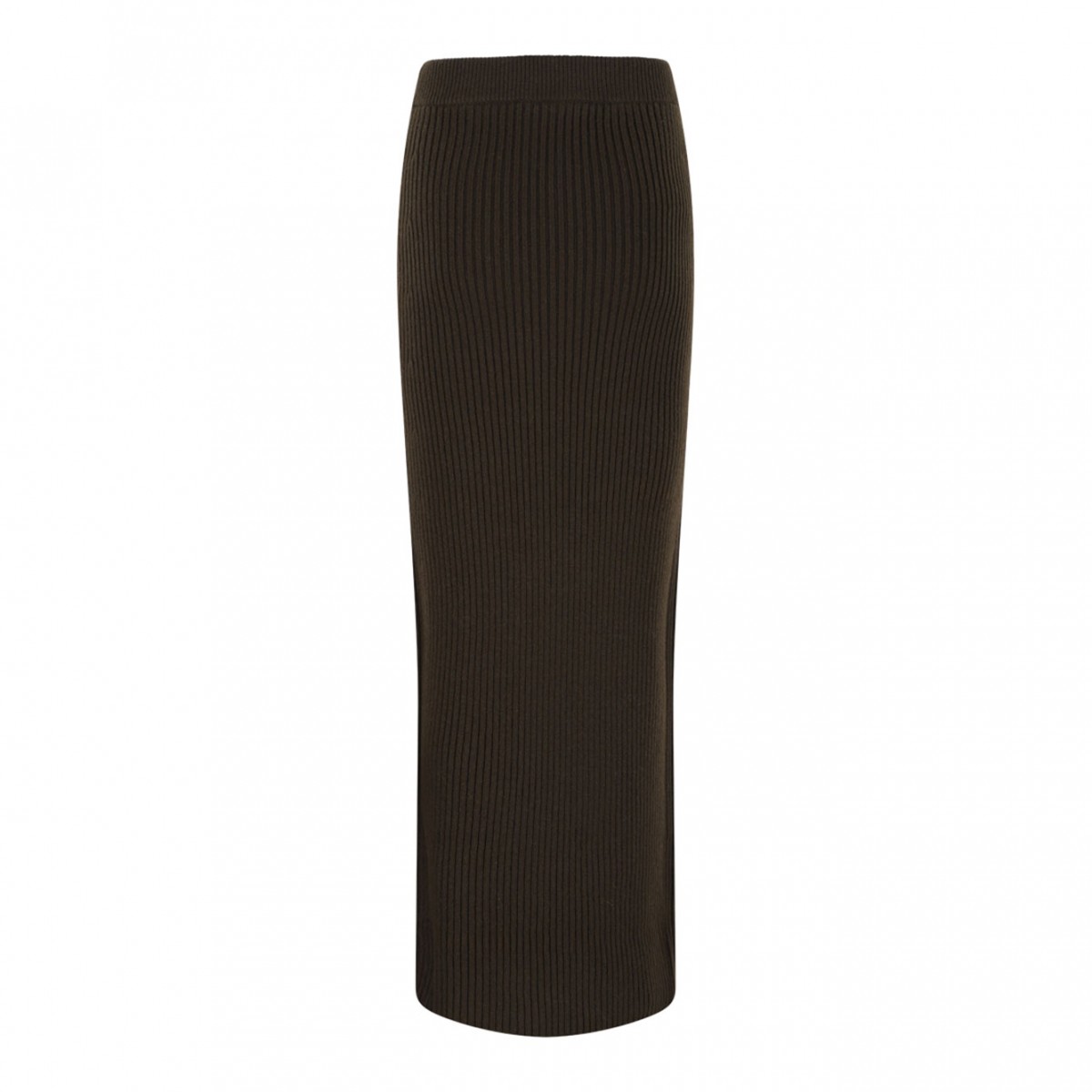 Moss Green Wool and Cashmere Pencil Skirt