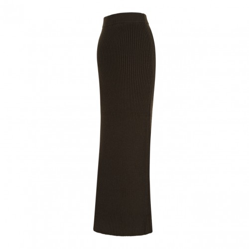 Moss Green Wool and Cashmere Pencil Skirt