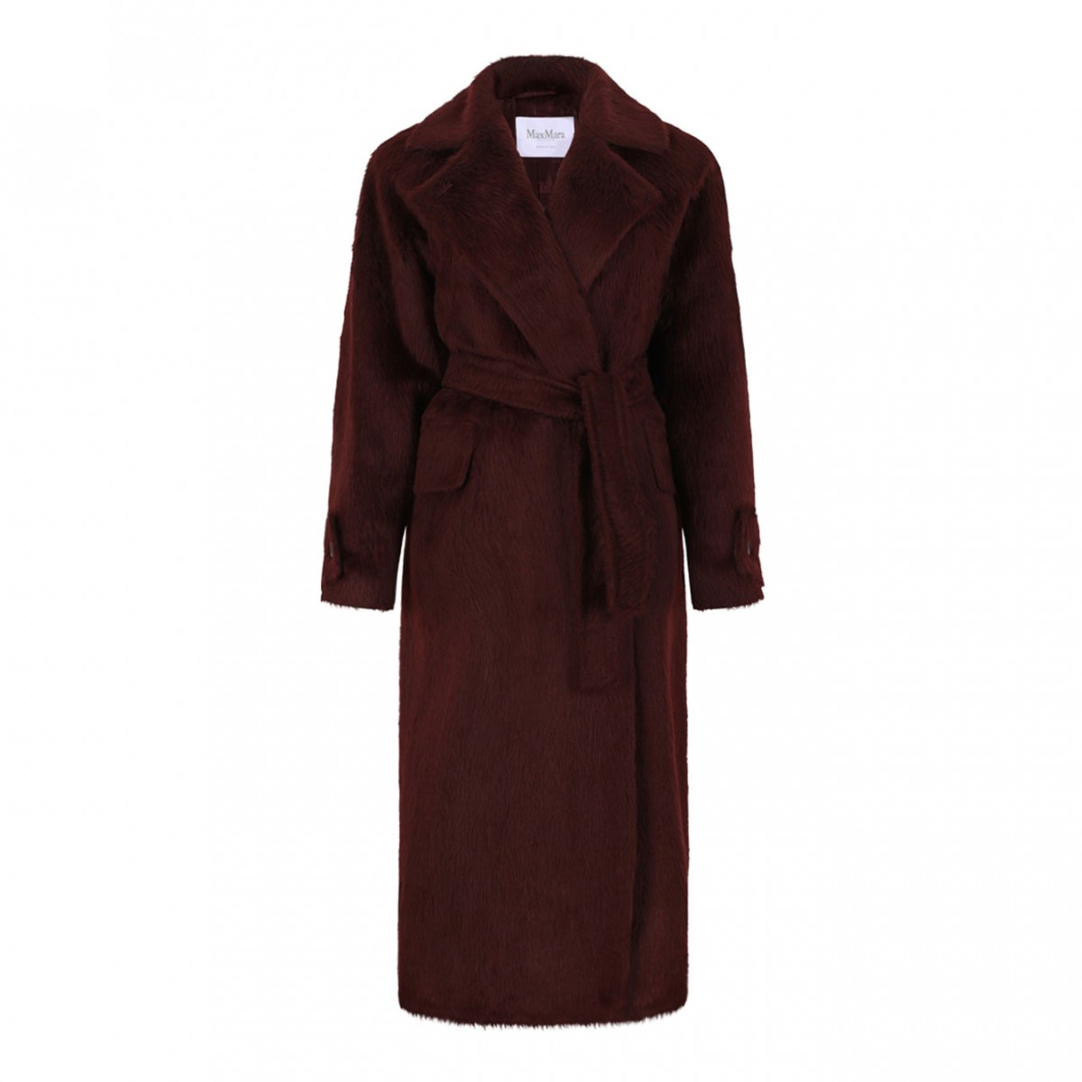 Cherry Long Alpaca And Wool Coat