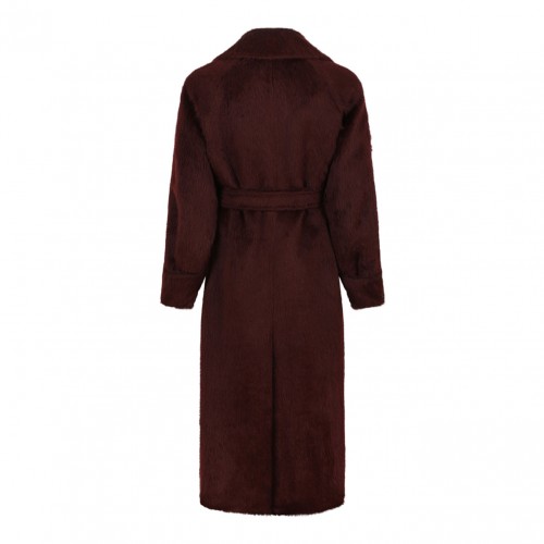 Cherry Long Alpaca And Wool Coat