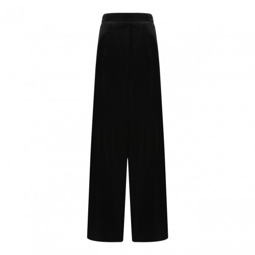 Black Shaved Velvet Trousers