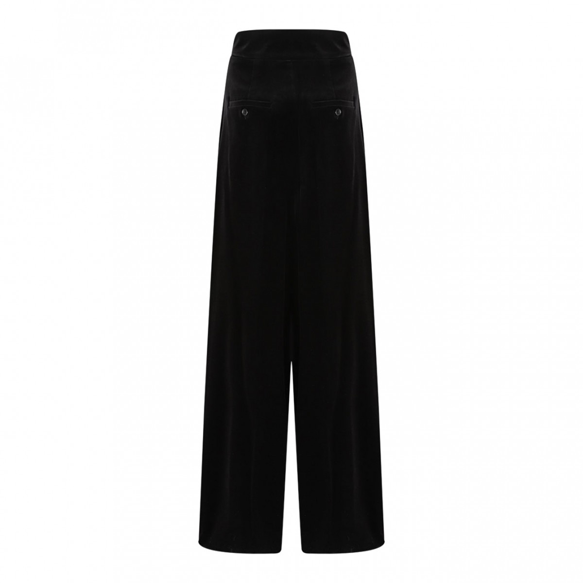 Black Shaved Velvet Trousers