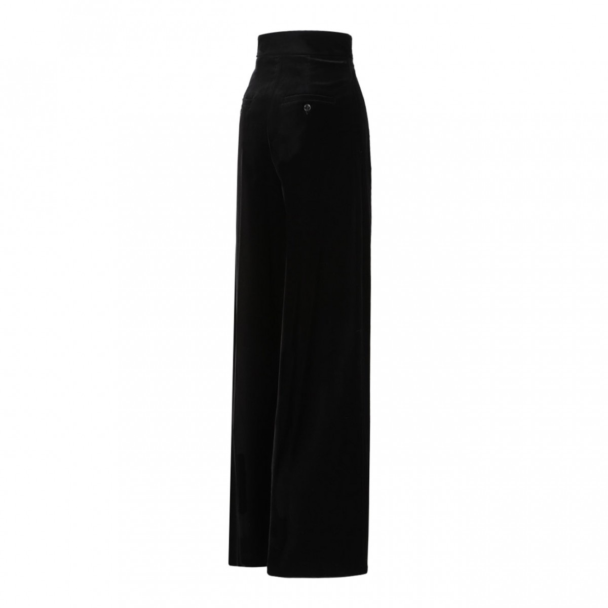 Black Shaved Velvet Trousers