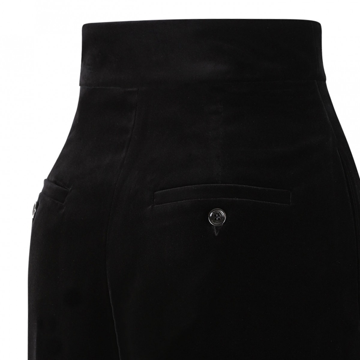 Black Shaved Velvet Trousers