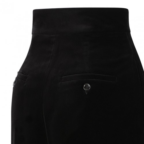 Black Shaved Velvet Trousers