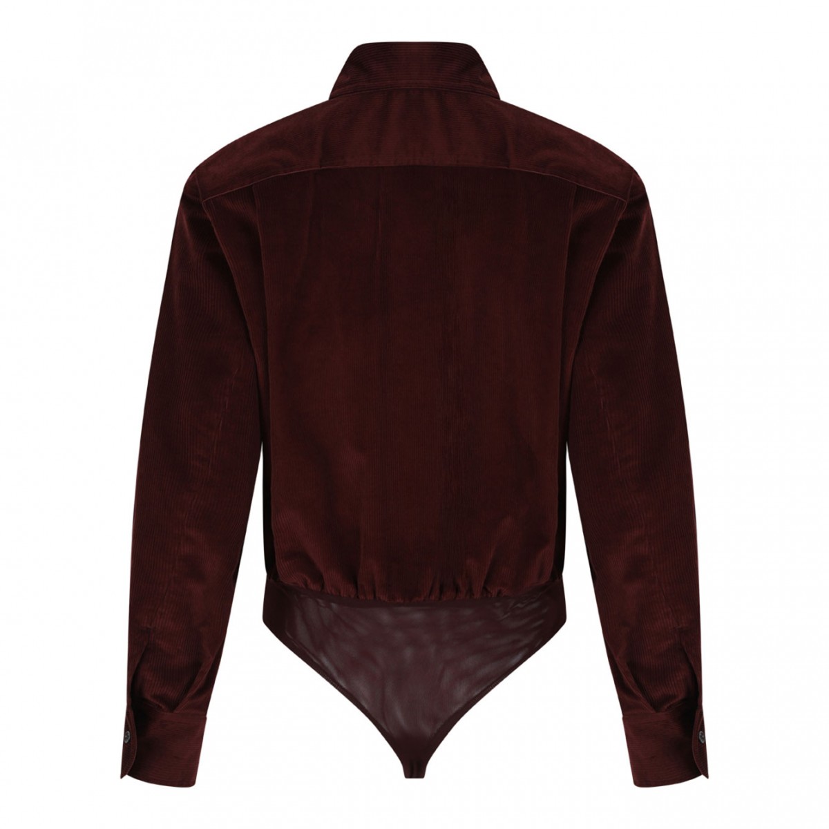 Cherry Velvet Shirt Bodysuit