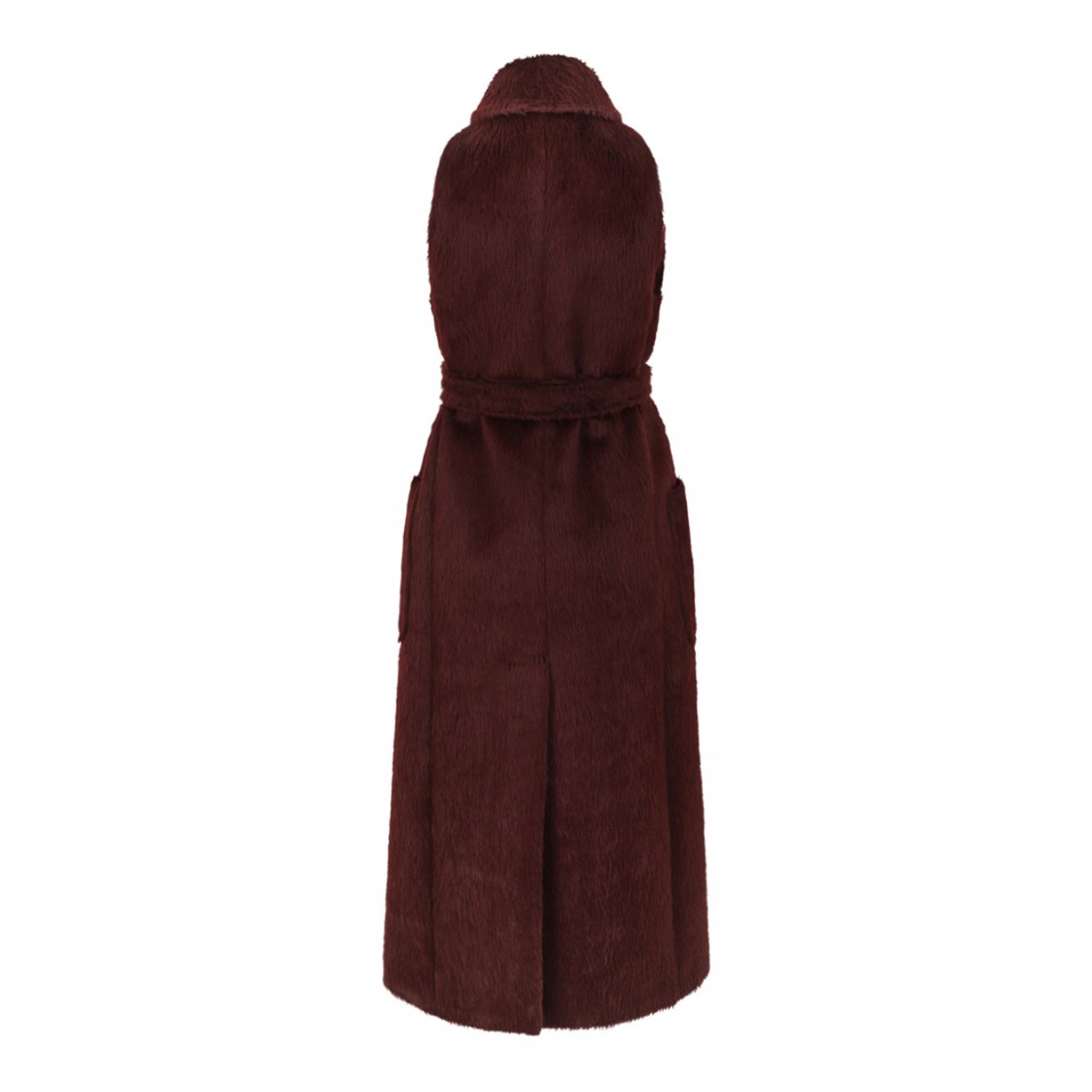 Cherry Sleeveless Coat In Alpaca And Wool