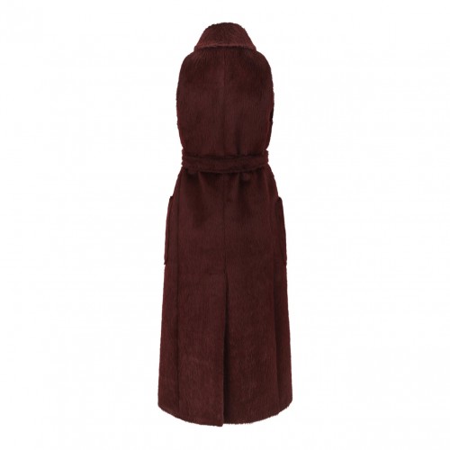 Cherry Sleeveless Coat In Alpaca And Wool