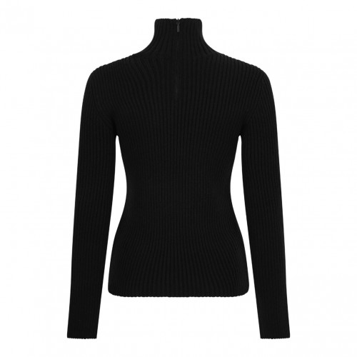 Black Ribbed Wool And Cashmere Turtleneck 2