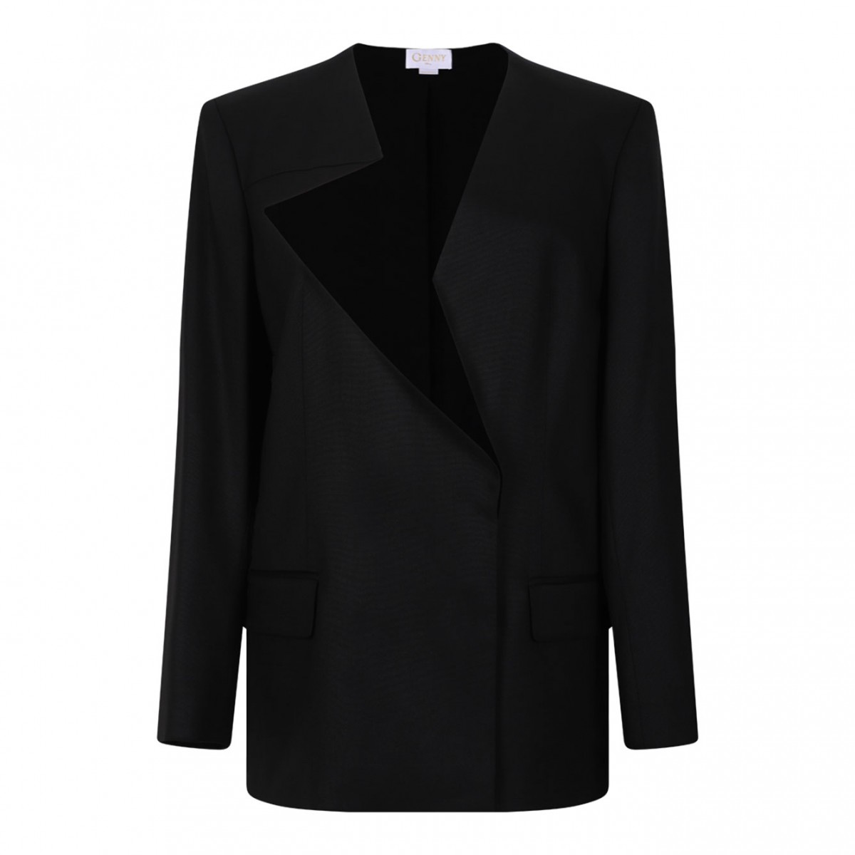 Black Contrasting Panel Blazer