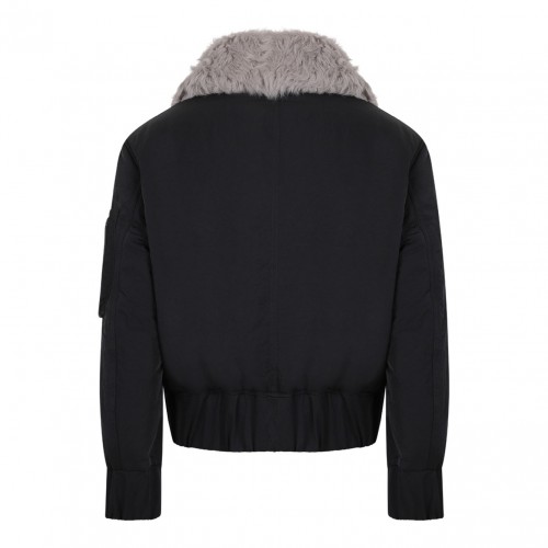 Bomber Jacket In Crumpled Nylon Serge