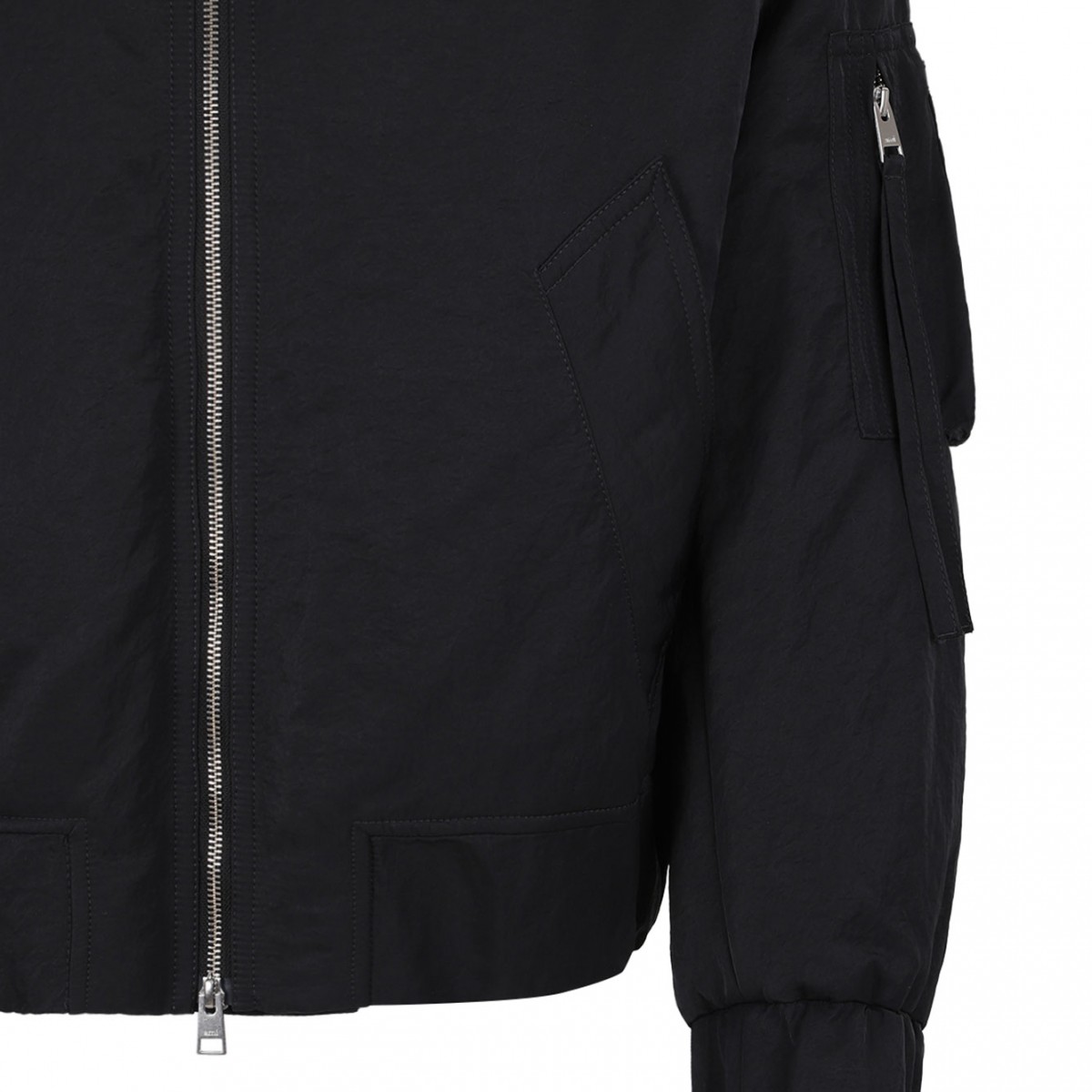 Bomber Jacket In Crumpled Nylon Serge