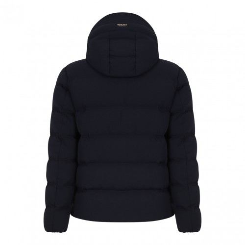 Melton Blue Stretch Hooded Puffer Jacket 2