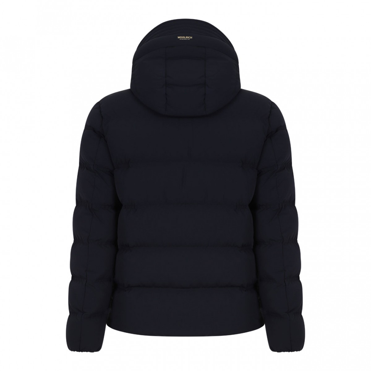 Melton Blue Stretch Hooded Puffer Jacket