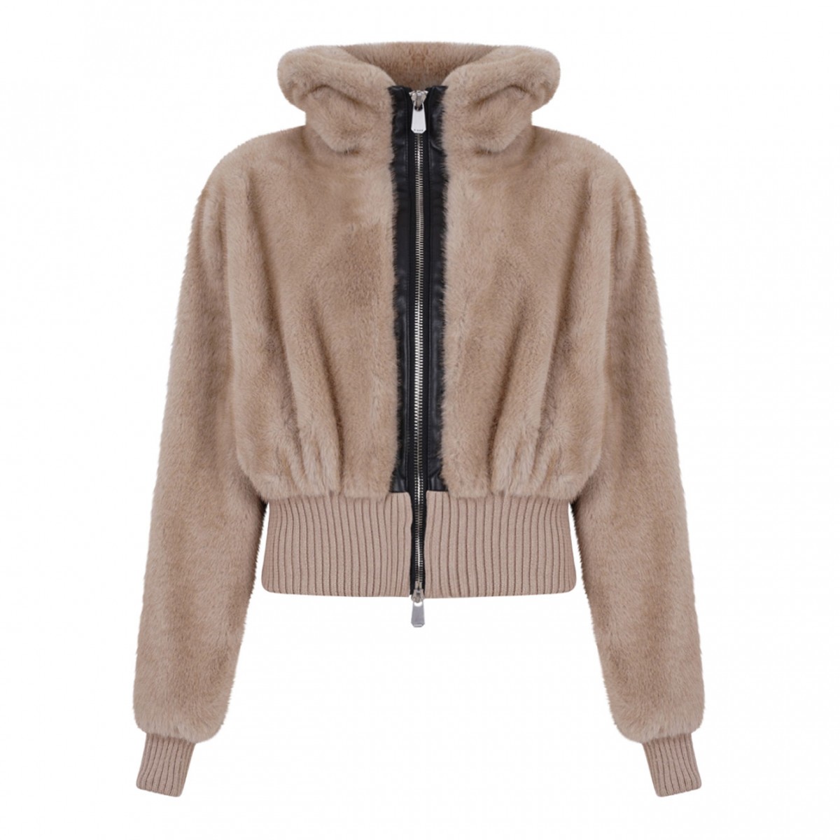 Beige Faux-Fur Jacket