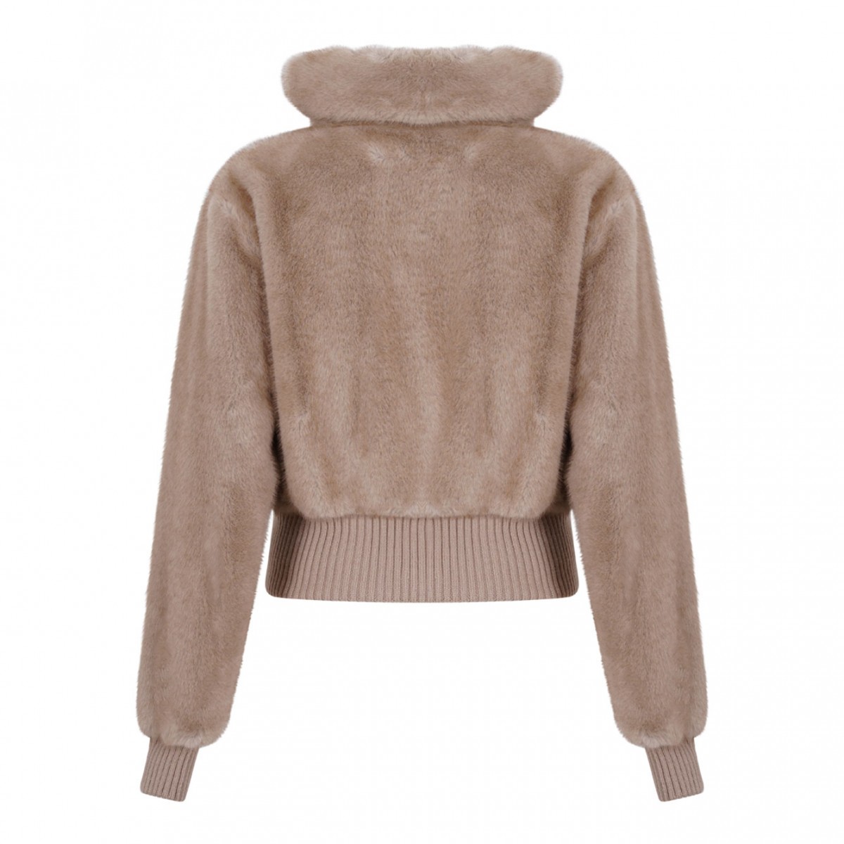 Beige Faux-Fur Jacket