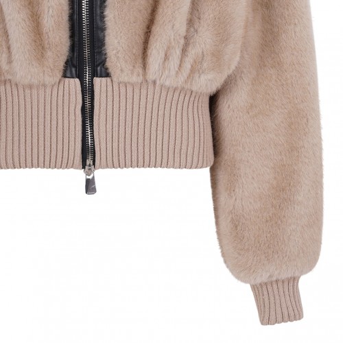 Beige Faux-Fur Jacket