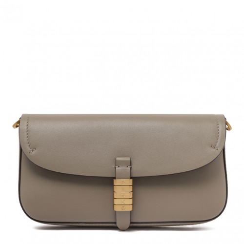 Flap-Closure Leather Shoulder Bag