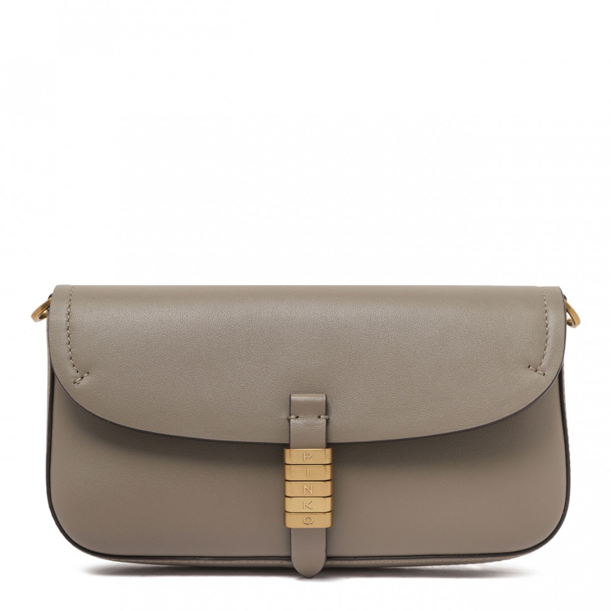 Flap-Closure Leather Shoulder Bag