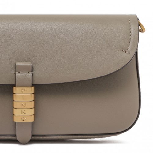 Flap-Closure Leather Shoulder Bag