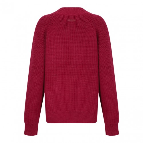 Red Wool Blend V-Neck Sweater 2