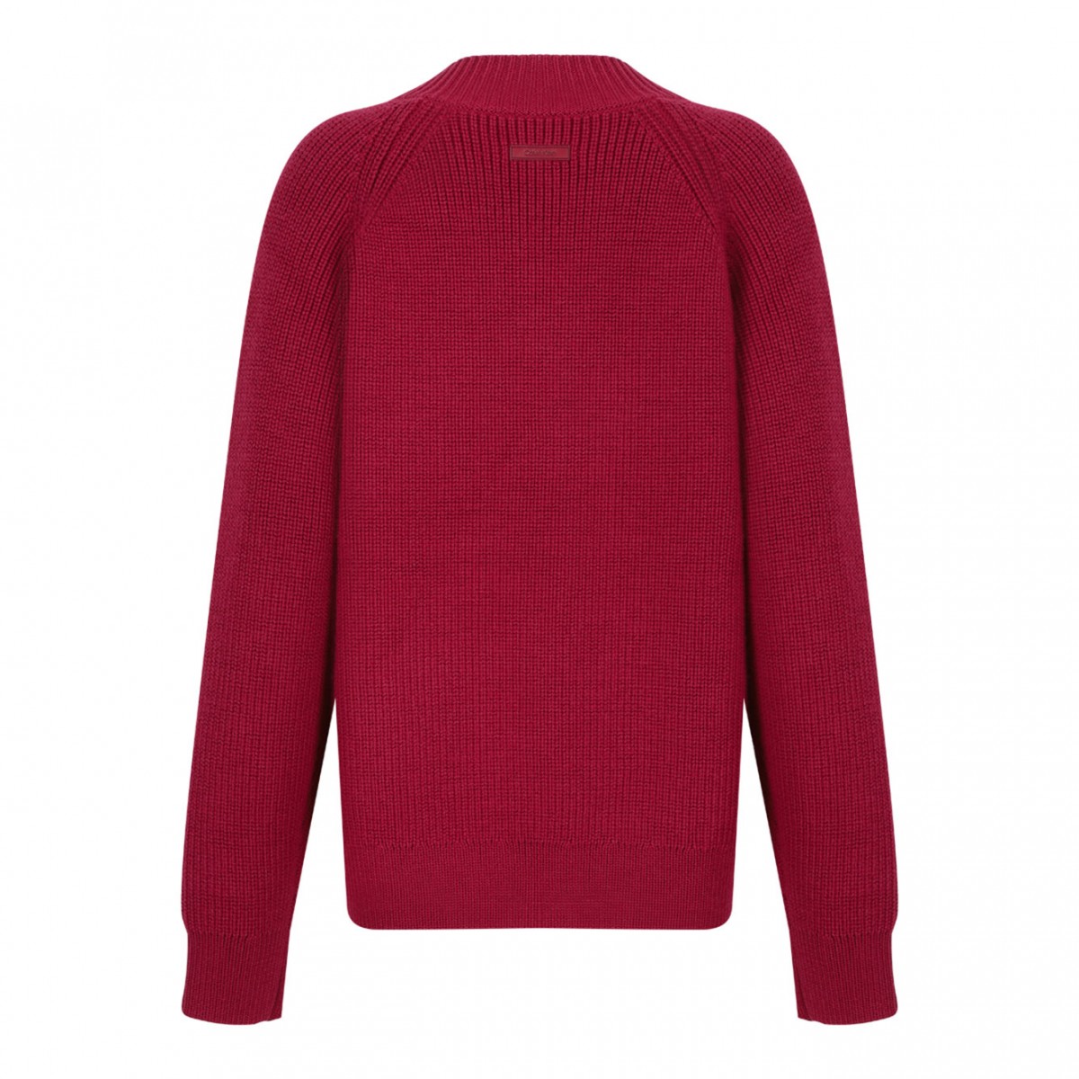 Red Wool Blend V-Neck Sweater