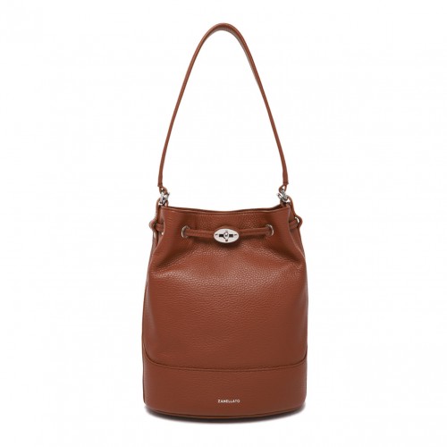 Monda Small Bag In Canaletto Brown Hammered Leather