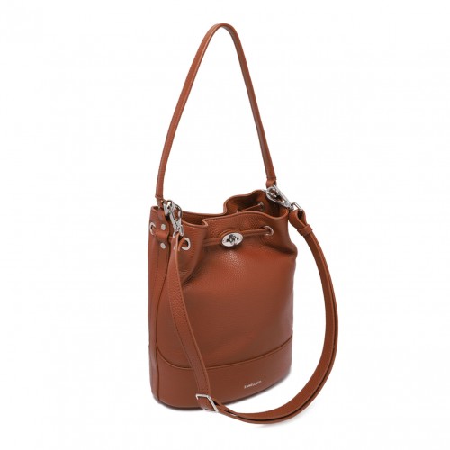 Monda Small Bag In Canaletto Brown Hammered Leather