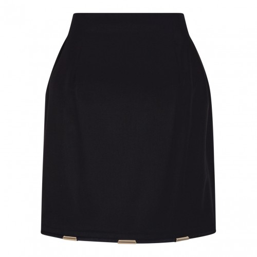 Black Contrasting-Trim Miniskirt 2